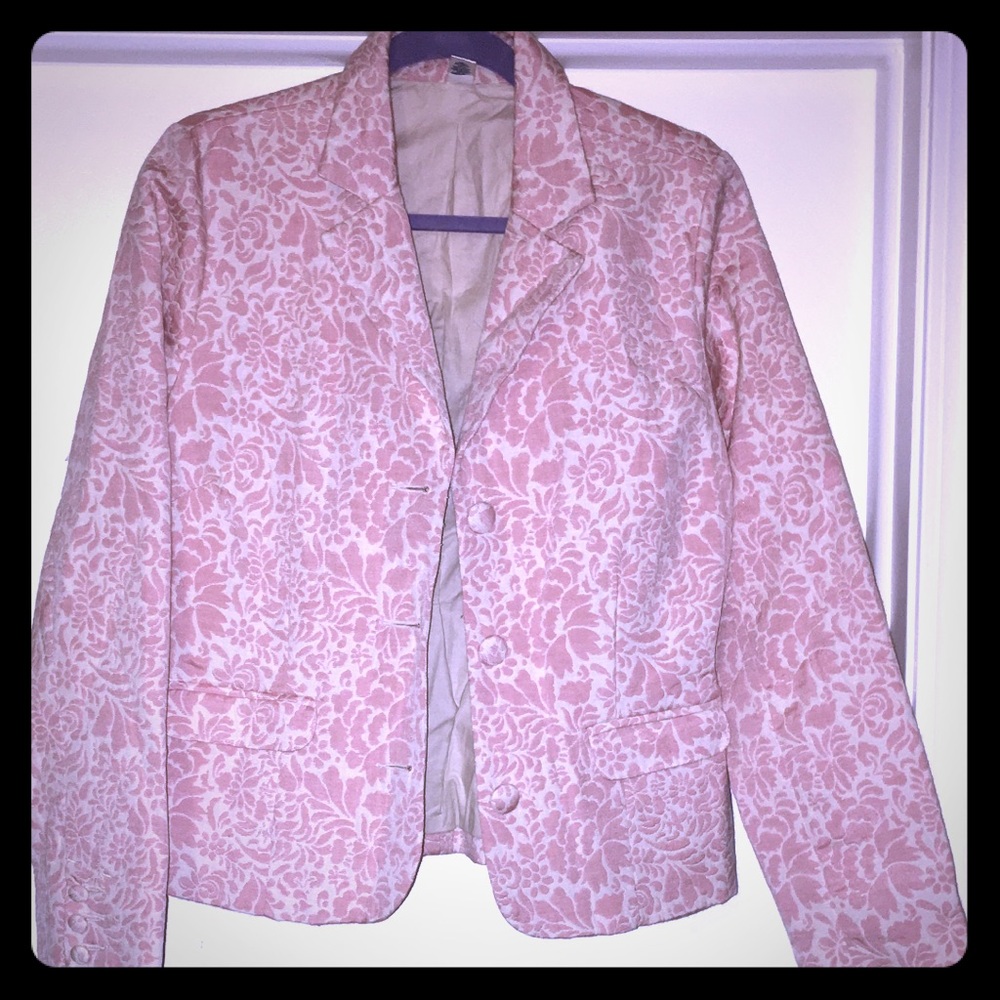 NWOT💋Old Navy Pink and White floral blazer size L